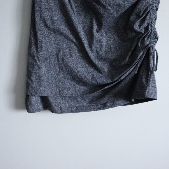 Bench Women's Sz Lrg Blue Fitted Cowl Neck Ruched Stretch Mini T-Shirt Dress - Picture 8 of 12